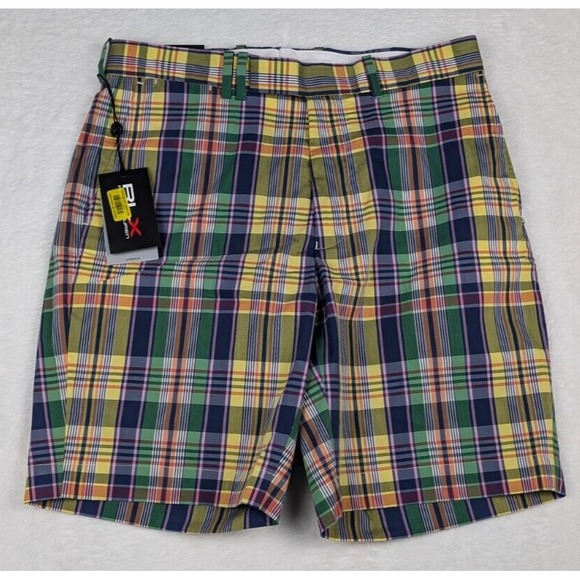 RLX Ralph Lauren Golf Plaid Chino Shorts Mens sz 30 Multicolor $98.50 NWT - Picture 1 of 11